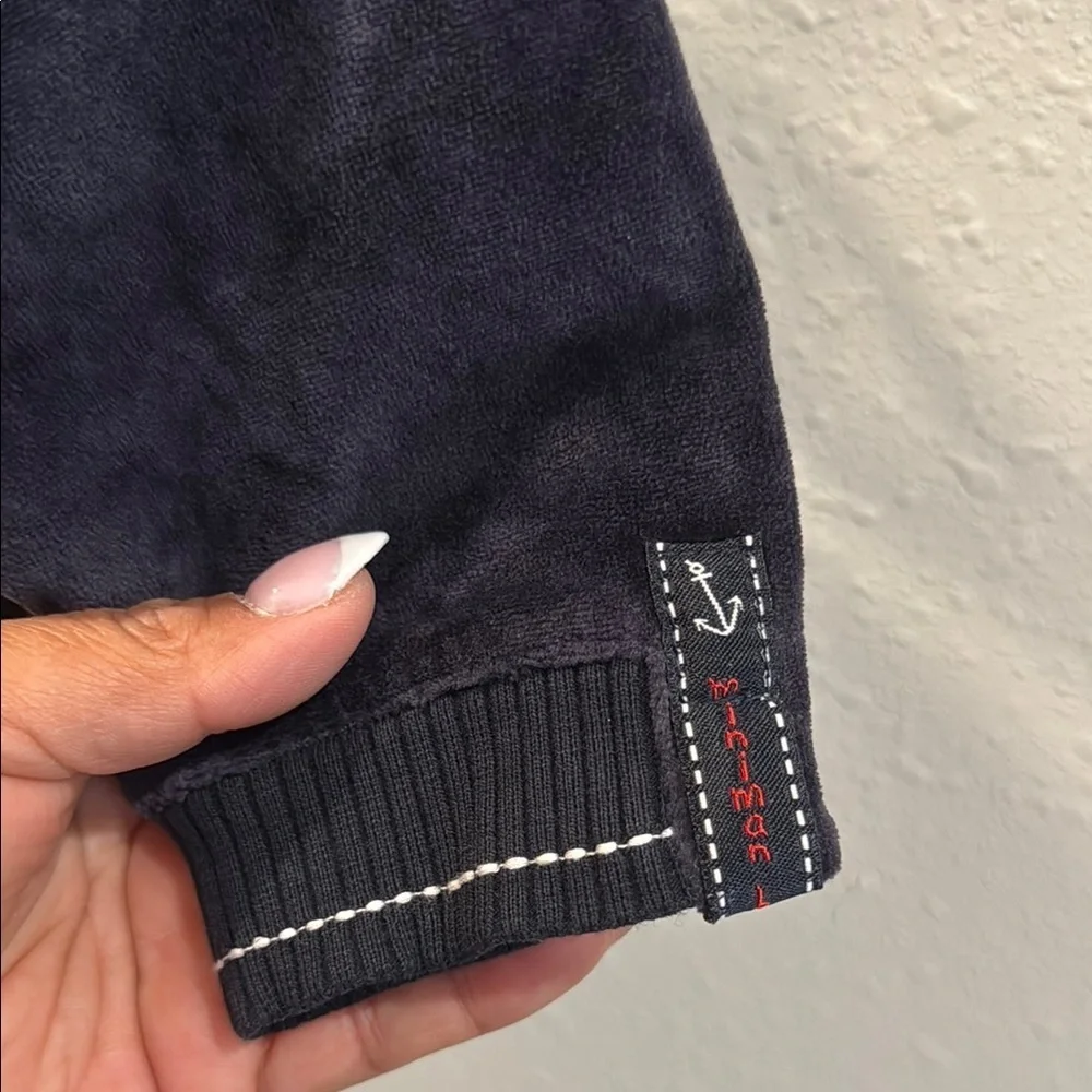 Blue and Red Puffer Jacket with Soft Texture